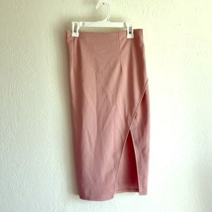 Pale pink Charlotte Rouse High Slit Skirt
